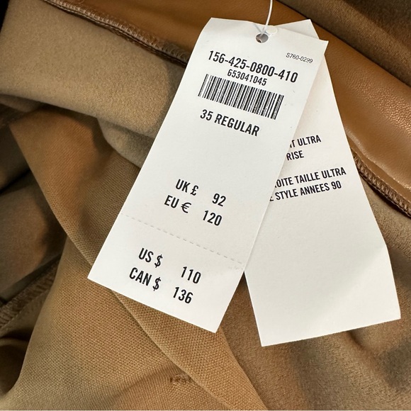 Abercrombie & Fitch The 90s Straight Ultra High Rise Faux Leather Pants Size 20R - Picture 8 of 11